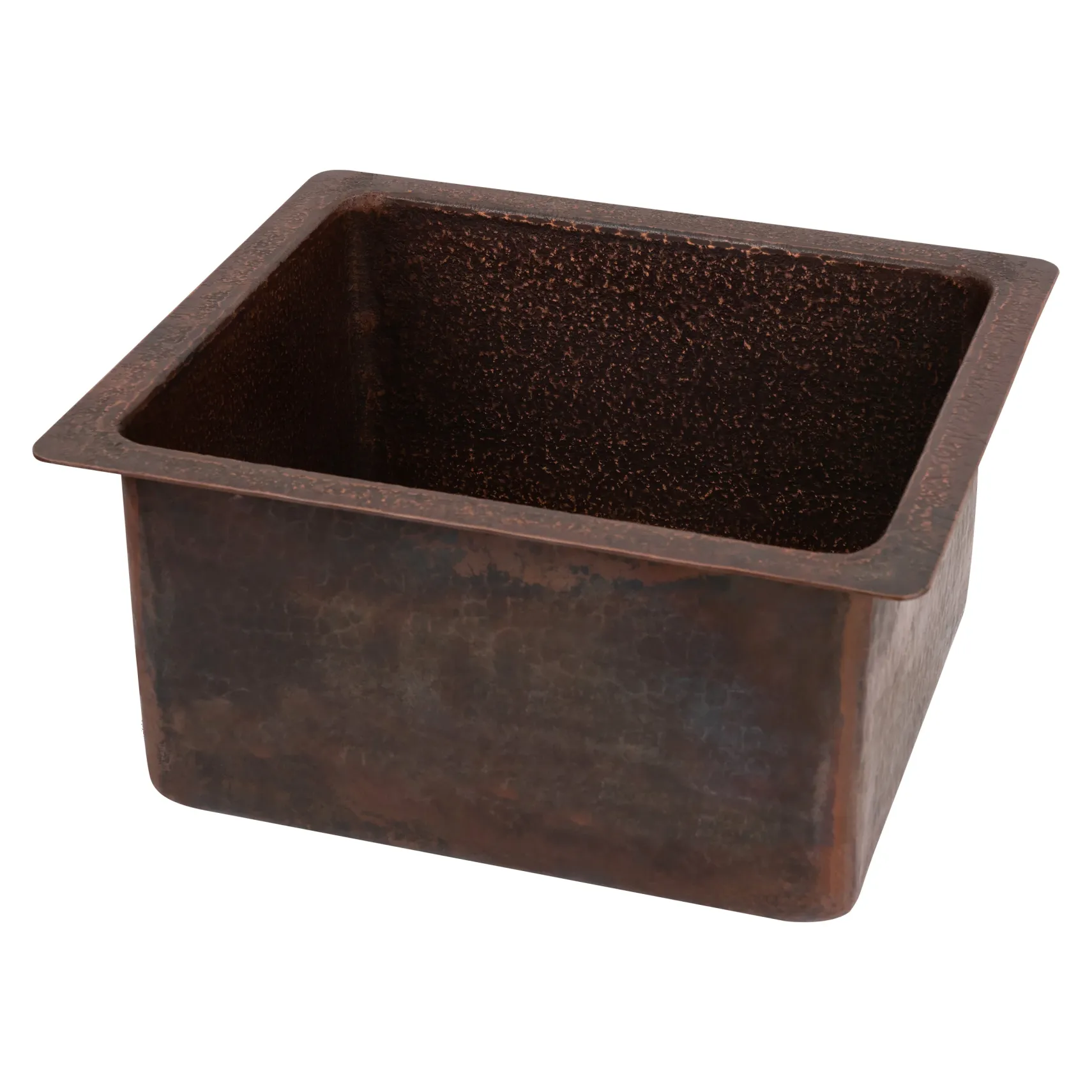 Premier Copper Products 16" Rectangle Terra Firma Copper Bar/Prep Sink, Dark Brown, 10 Gauge, TFBREC16DB