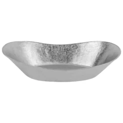 Premier Copper Products 23" x 12" Oval Vessel - Above Counter Terra Firma Copper Bathroom Sink, Nickel, 10 Gauge, TFVBT23EN
