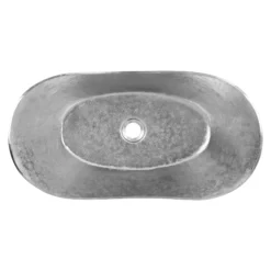 Premier Copper Products 23" x 12" Oval Vessel - Above Counter Terra Firma Copper Bathroom Sink, Nickel, 10 Gauge, TFVBT23EN