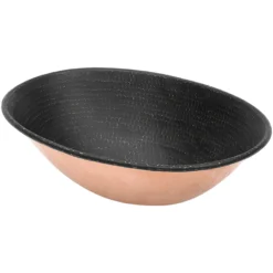 Premier Copper Products 17" x 12" Oval Vessel - Above Counter Copper Bathroom Sink, Glazed Black, 17 Gauge, VO17WBLK