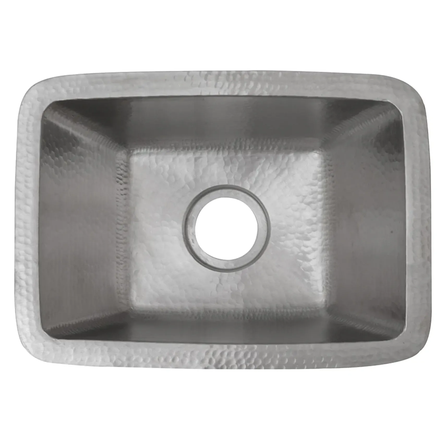 Premier Copper Products 17" Rectangle Copper Prep Bar Sink in Nickel w/ 3.5" Drain Opening, Matching Drain and Accessories, BSP5_BRECEN3-D