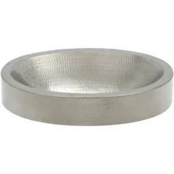 Premier Copper Products 17" Oval Copper Bathroom Sink, Nickel, VO17SKEN