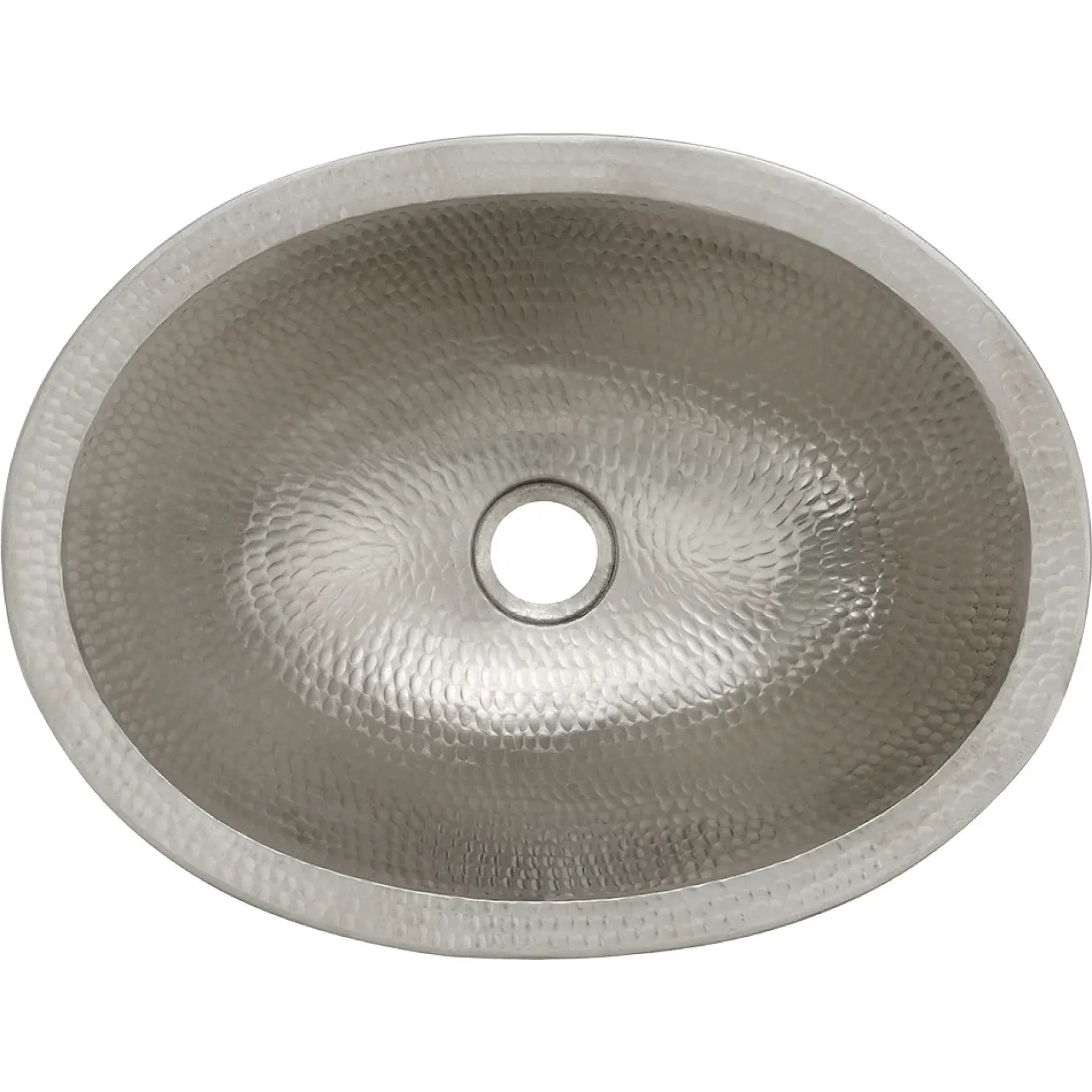 Premier Copper Products 17" Oval Copper Bathroom Sink, Nickel, VO17SKEN