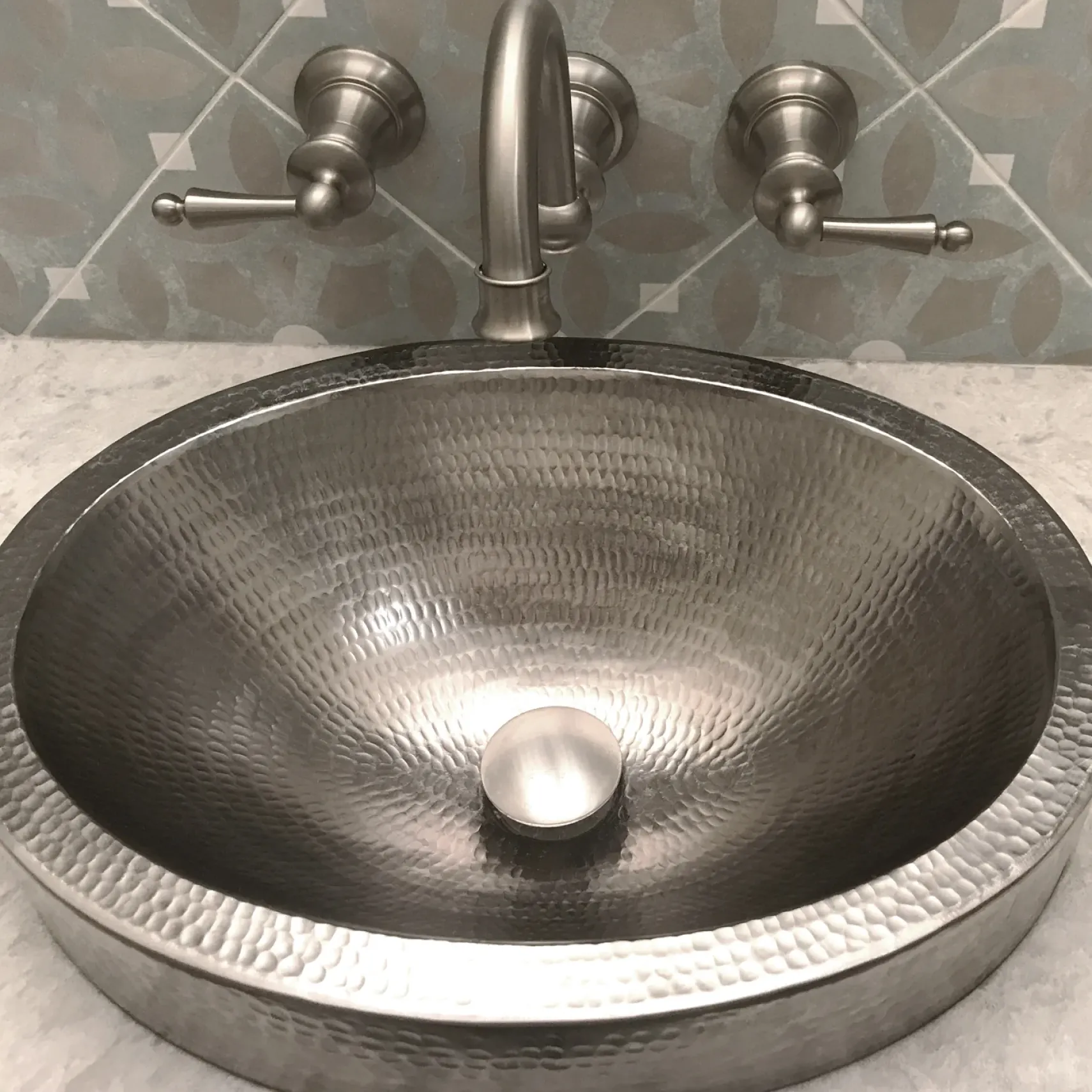 Premier Copper Products 17" Oval Copper Bathroom Sink, Nickel, VO17SKEN
