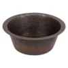 Premier Copper Products 14" Round Terra Firma Copper Bar/Prep Sink, Dark Brown, 10 Gauge, TFBR14DB2