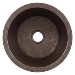 Premier Copper Products 14" Round Terra Firma Copper Bar/Prep Sink, Dark Brown, 10 Gauge, TFBR14DB2