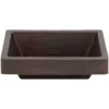 Premier Copper Products 17" Rectangle Copper Bathroom Sink, Oil Rubbed Bronze, VREC17SKDB