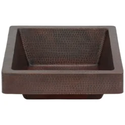 Premier Copper Products 17" Rectangle Copper Bathroom Sink, Oil Rubbed Bronze, VREC17SKDB
