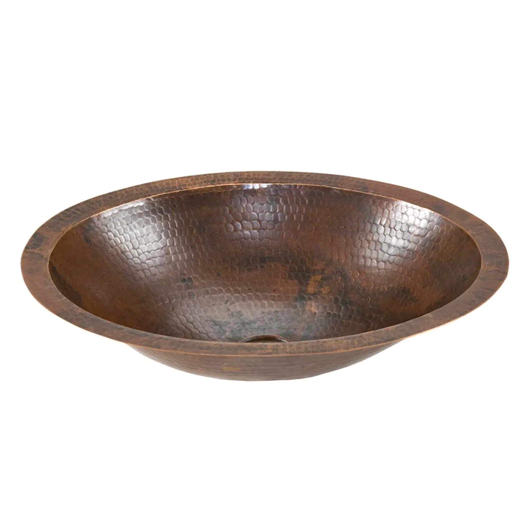 Premier Copper Products 17" Oval Under Counter Hammered Copper Bathroom Sink, Matching Drain and Accessories, Oil Rubbed Bronze, BSP5_LO17FDB-P