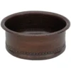 Premier Copper Products 15" Round Copper Bathroom Sink, Oil Rubbed Bronze, VRT15DB