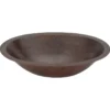 Premier Copper Products 19" Oval Copper Bathroom Sink, Oil Rubbed Bronze, LO19FDB