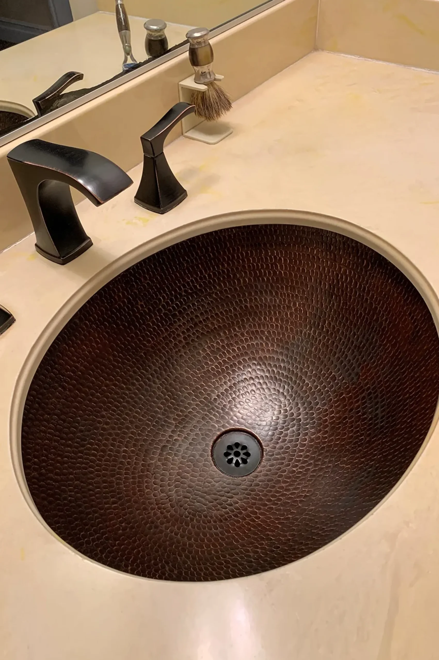 Premier Copper Products 19" Oval Copper Bathroom Sink, Oil Rubbed Bronze, LO19FDB