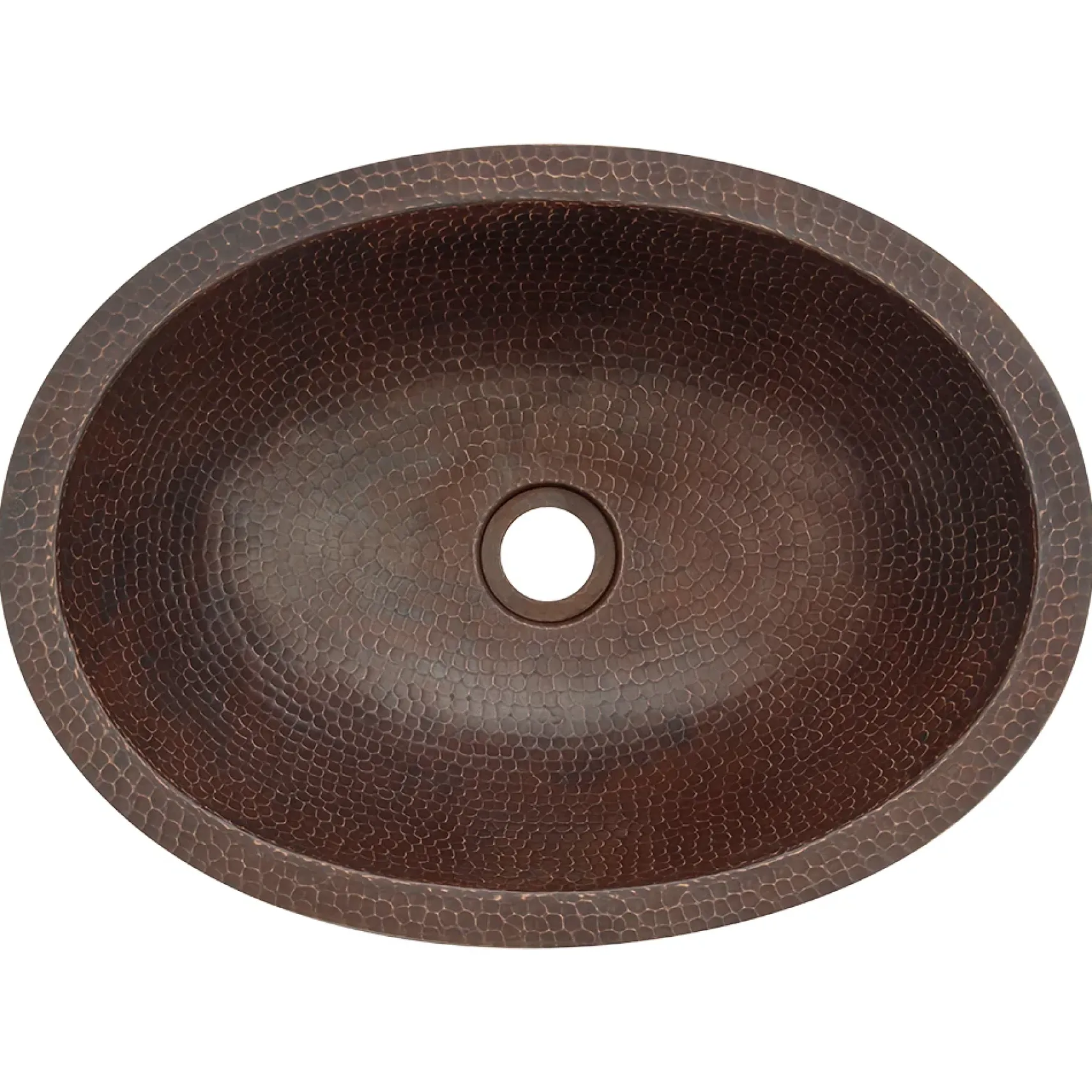 Premier Copper Products 19" Oval Copper Bathroom Sink, Oil Rubbed Bronze, LO19FDB