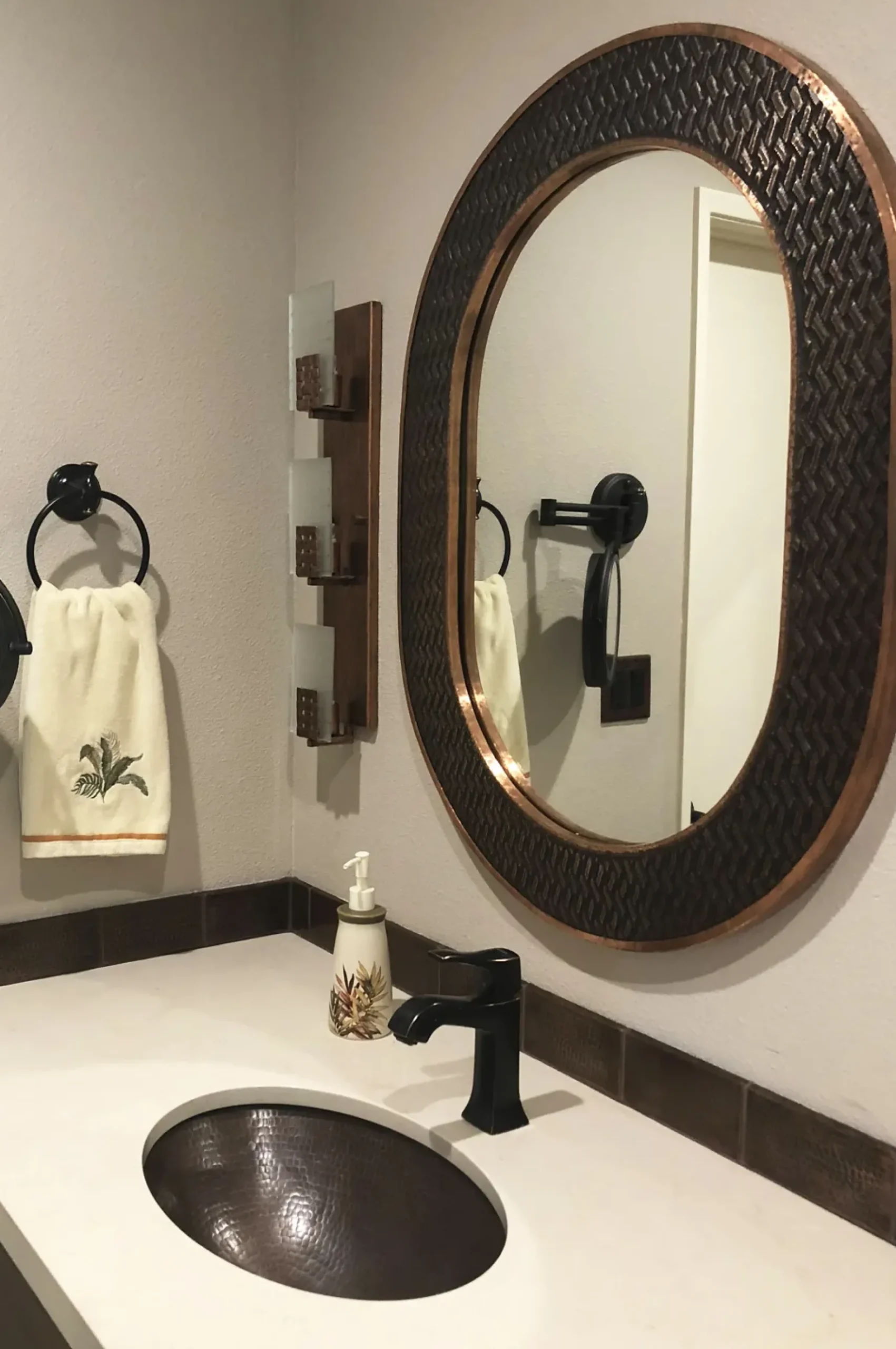 Premier Copper Products 19" Oval Copper Bathroom Sink, Oil Rubbed Bronze, LO19FDB