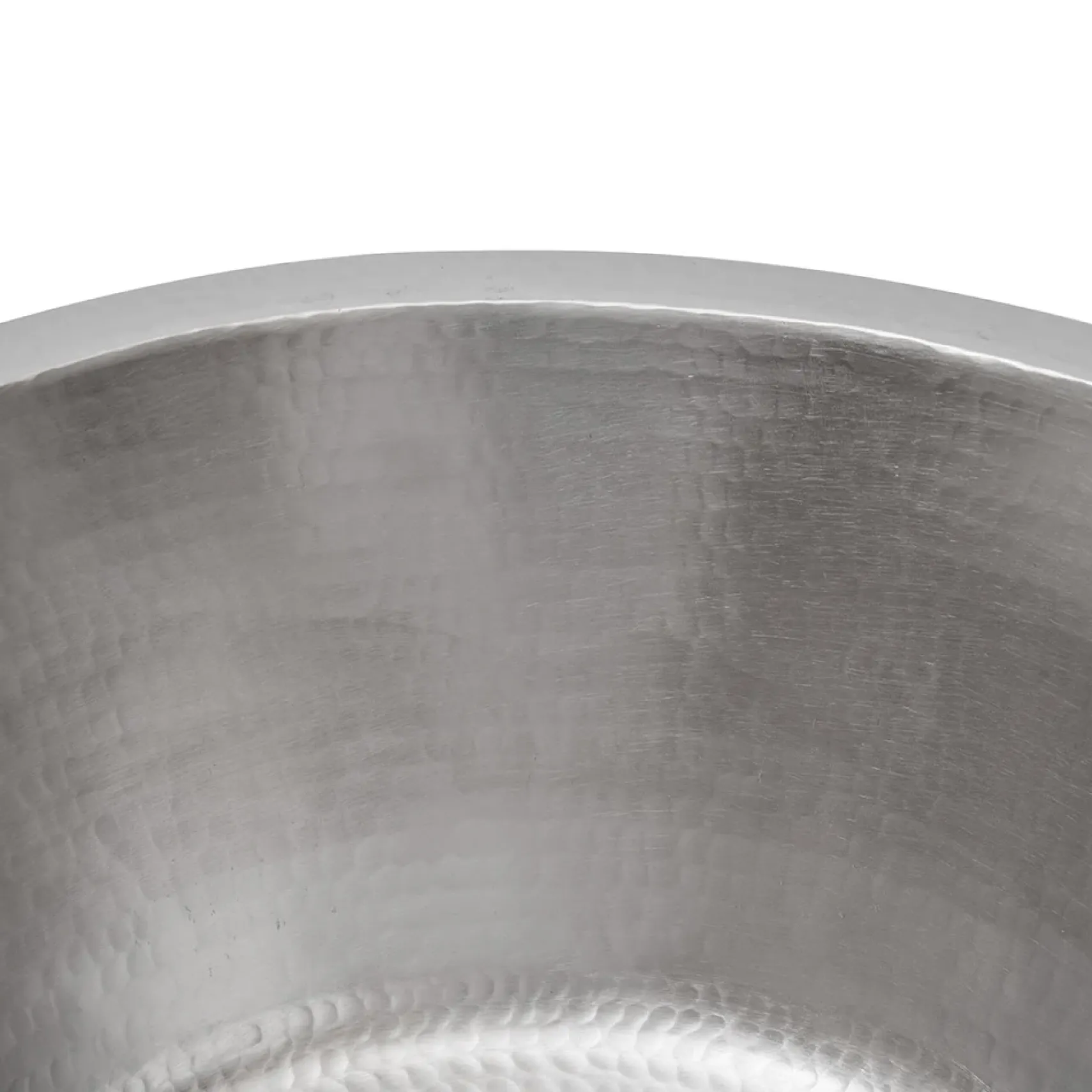 Premier Copper Products 16" Round Hammered Copper Prep Bar Sink in Nickel w/ 3.5" Drain Opening, Matching Drain and Accessories, BSP5_BR16EN3-G