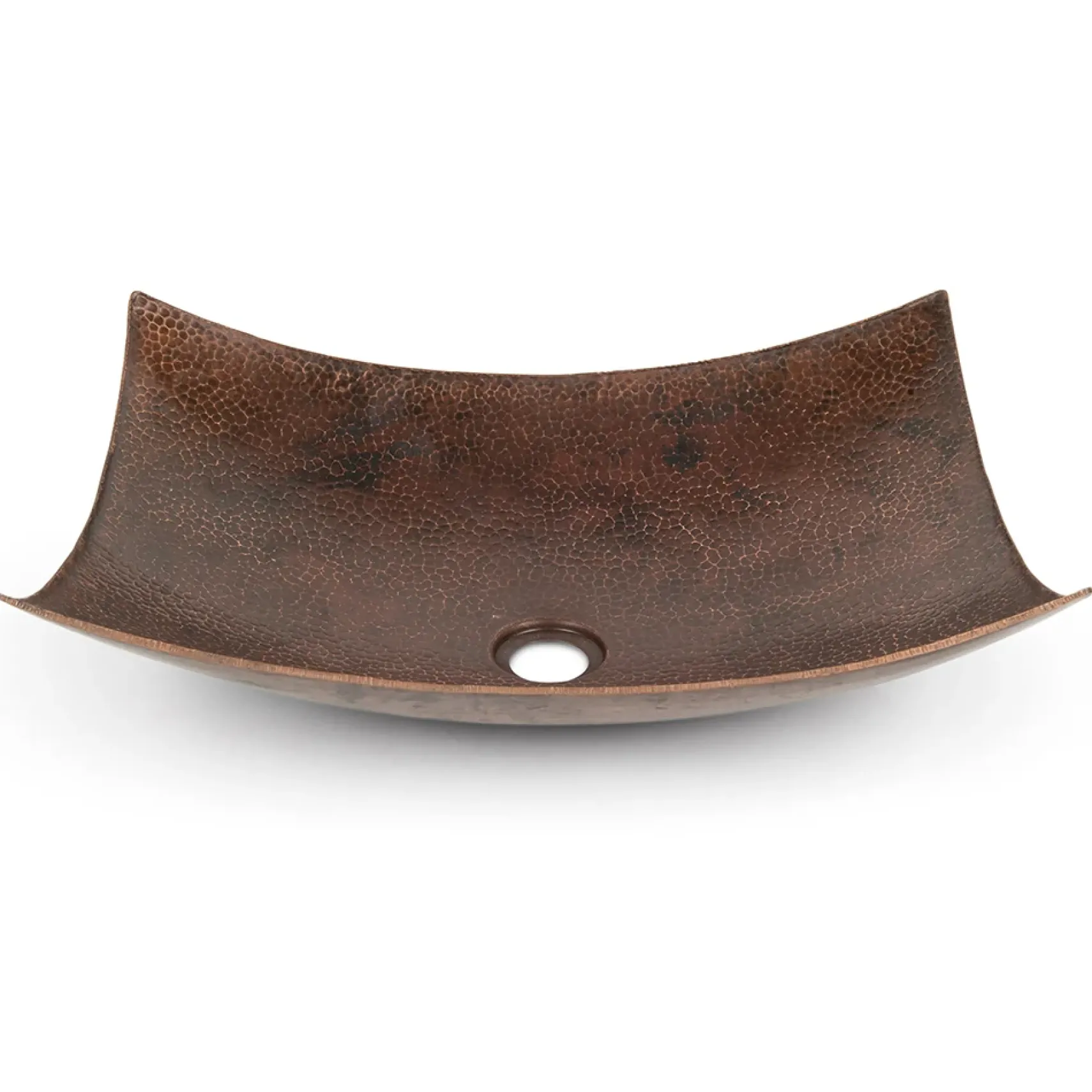 Premier Copper Products 18" Rectangle Modern Slope Hammered Copper Bathroom Sink, Matching Drain and Accessories, Oil Rubbed Bronze, BSP5_VREC18MSDB-P
