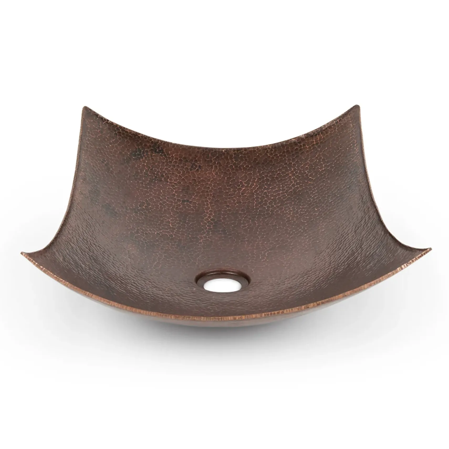Premier Copper Products 18" Rectangle Modern Slope Hammered Copper Bathroom Sink, Matching Drain and Accessories, Oil Rubbed Bronze, BSP5_VREC18MSDB-P