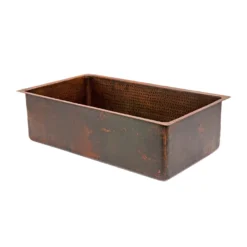 Premier Copper Products 30" Copper Kitchen Sink, Oil Rubbed Bronze, KSDB30199