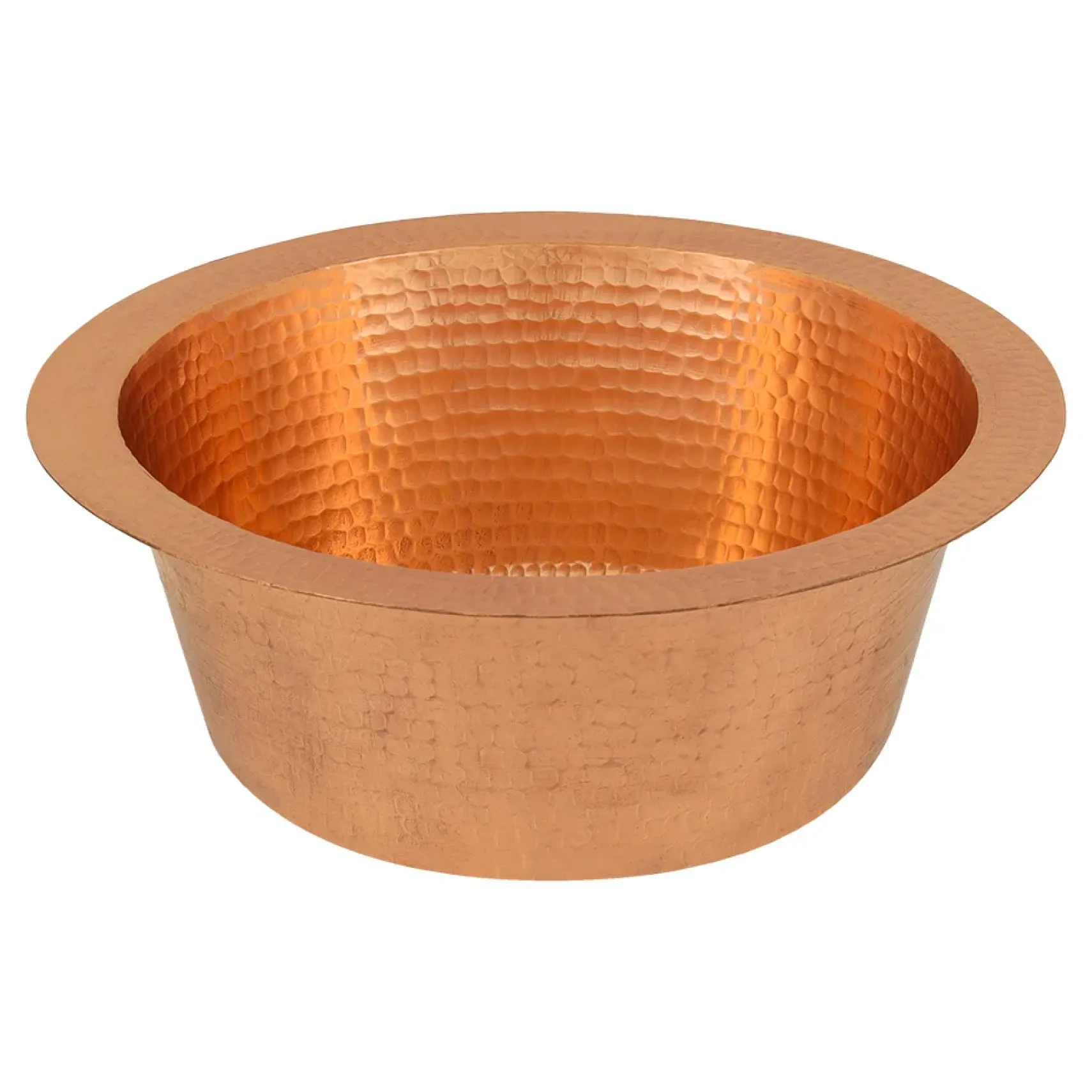 Premier Copper Products 12" Round Hammered Copper Bar Sink with 2" Drain Opening in Polished Copper, Matching Drain and Accessories, BSP5_BR12PC2-B