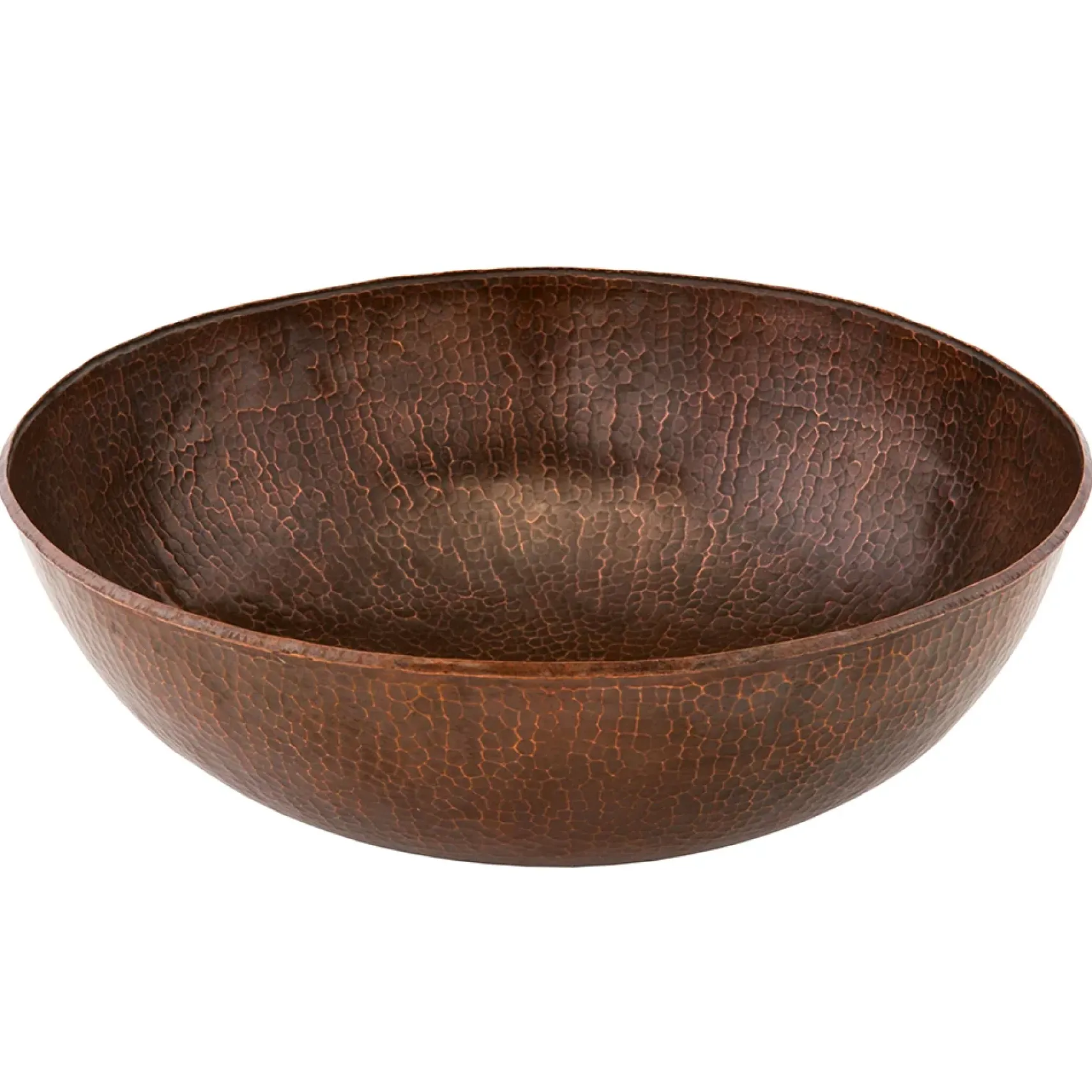 Premier Copper Products 17" Large Round Vessel Hammered Copper Bathroom Sink, Matching Drain and Accessories, Oil Rubbed Bronze, BSP5_VR17BDB-P