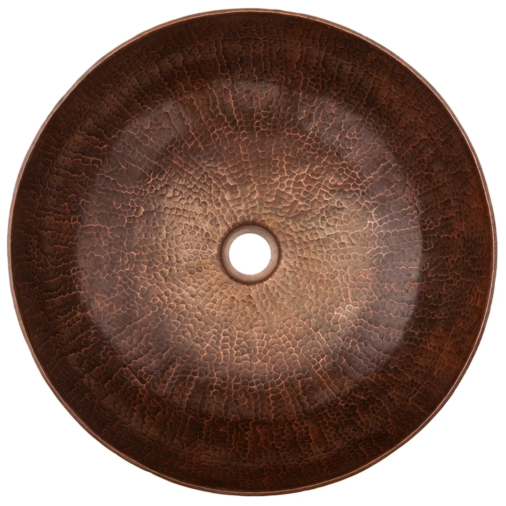 Premier Copper Products 17" Large Round Vessel Hammered Copper Bathroom Sink, Matching Drain and Accessories, Oil Rubbed Bronze, BSP5_VR17BDB-P