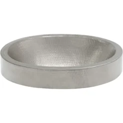 Premier Copper Products 18" Oval Copper Bathroom Sink, Nickel, VO18SKEN
