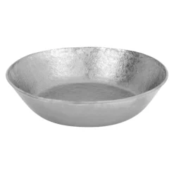 Premier Copper Products 17" Round Vessel - Above Counter Terra Firma Copper Bathroom Sink, Nickel, 10 Gauge, TFVR17EN