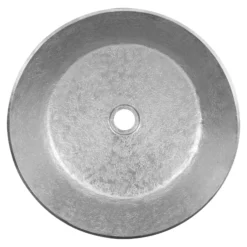 Premier Copper Products 17" Round Vessel - Above Counter Terra Firma Copper Bathroom Sink, Nickel, 10 Gauge, TFVR17EN
