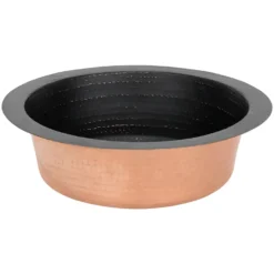 Premier Copper Products 12" Round Copper Bar/Prep Sink, Glazed Black, 17 Gauge, BR12BLK2