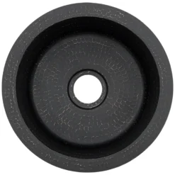 Premier Copper Products 12" Round Copper Bar/Prep Sink, Glazed Black, 17 Gauge, BR12BLK2