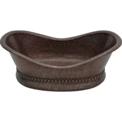 Premier Copper Products 20" Copper Bathroom Sink, Oil Rubbed Bronze, VBT20DB