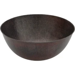 Premier Copper Products 17" Round Copper Bathroom Sink, Oil Rubbed Bronze, VR17BDB