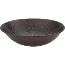 Premier Copper Products 17" Oval Copper Bathroom Sink, Oil Rubbed Bronze, VO17WDB
