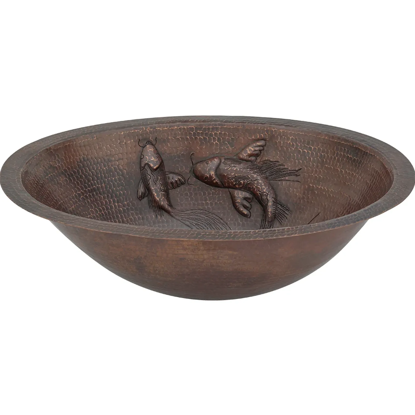 Premier Copper Products 19" Oval Copper Bathroom Sink, Oil Rubbed Bronze, LO19FKOIDB