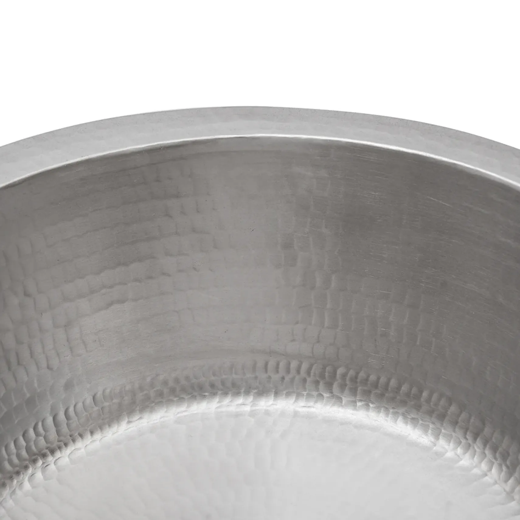 Premier Copper Products 14" Round Hammered Copper Bar Sink in Nickel w/ 2" Drain Opening, Matching Drain and Accessories, BSP5_BR14EN2-B