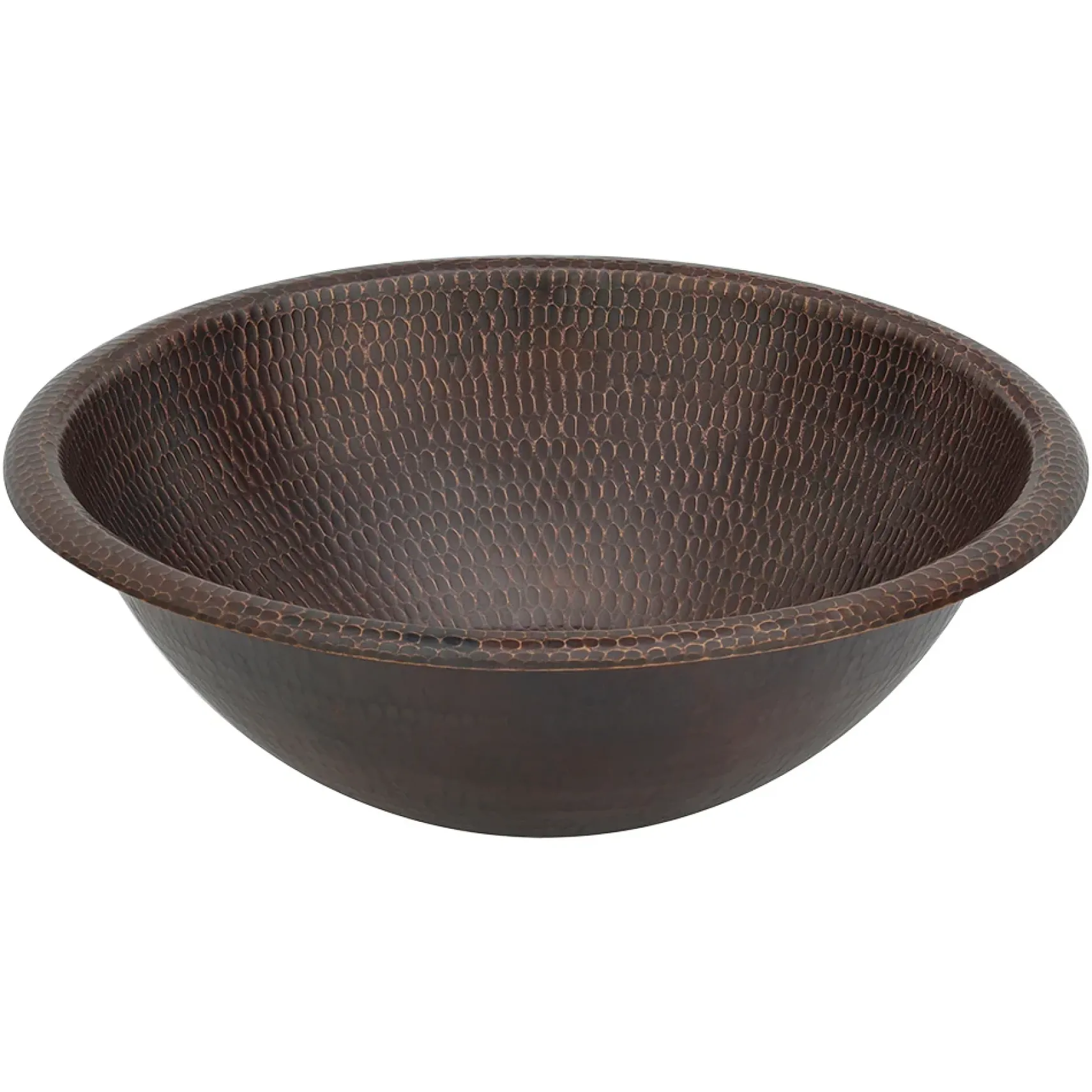 Premier Copper Products 17" Round Copper Bathroom Sink, Oil Rubbed Bronze, LR17RDB