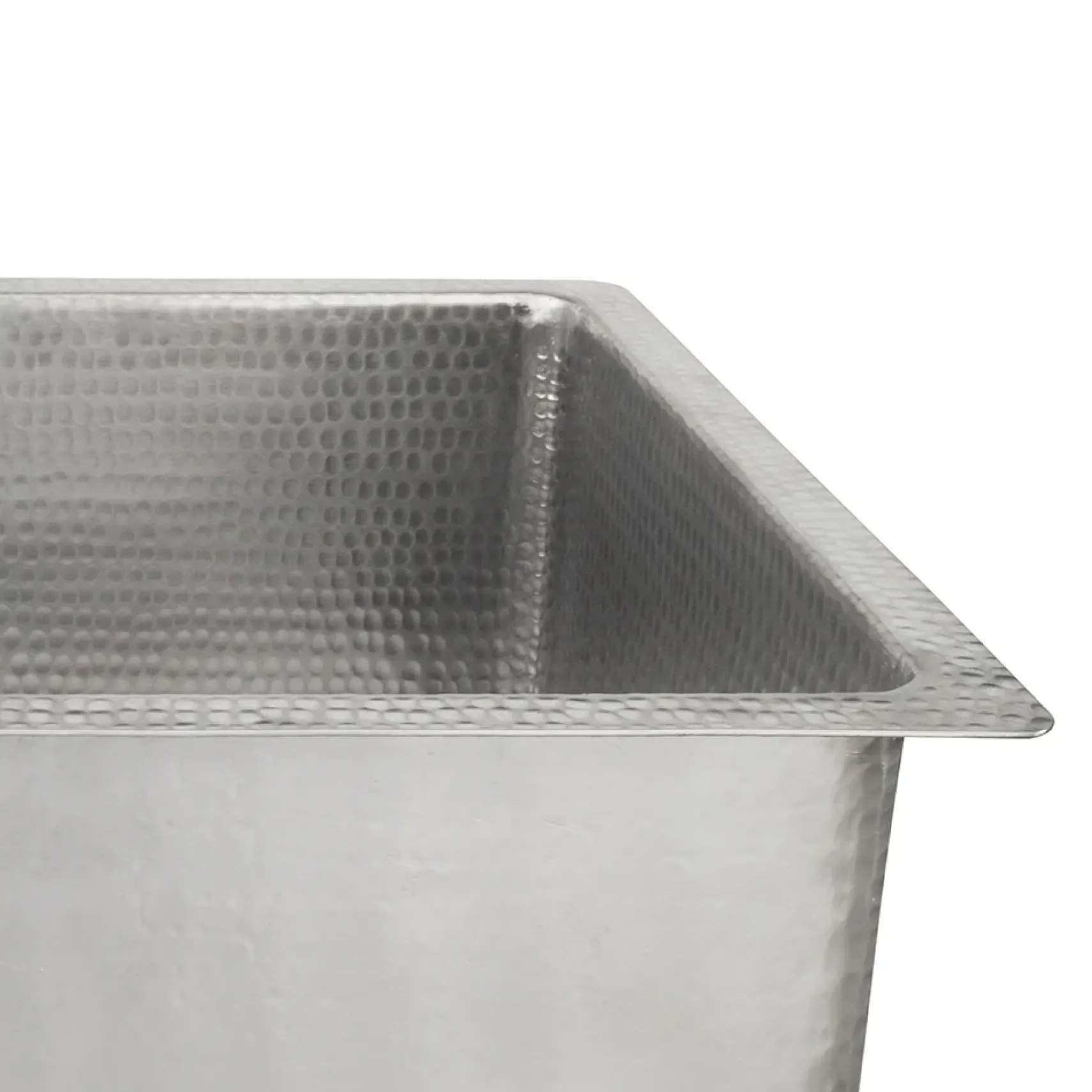 Premier Copper Products 20" Rectangle Hammered Copper Kitchen/Bar/Prep Single Basin Sink in Nickel, Matching Drain and Accessories, BSP5_BREC20EN-G