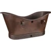 Premier Copper Products 60" Hammered Copper Freestanding Bathtub, Oil Rubbed Bronze, BTDR67DBOF