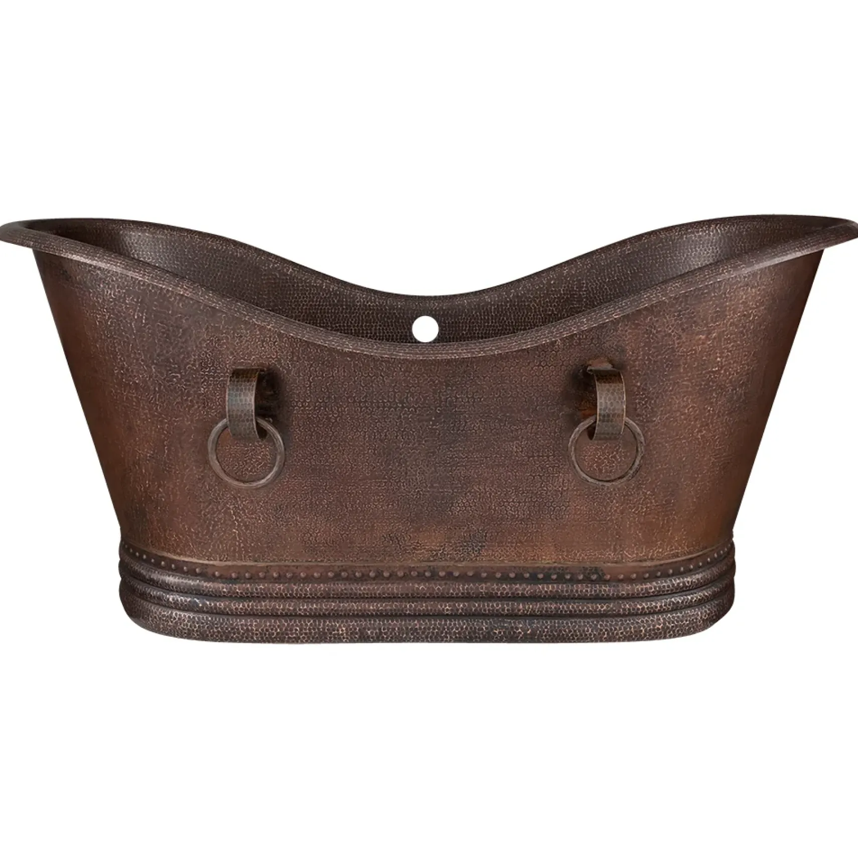Premier Copper Products 60" Hammered Copper Freestanding Bathtub, Oil Rubbed Bronze, BTDR67DBOF