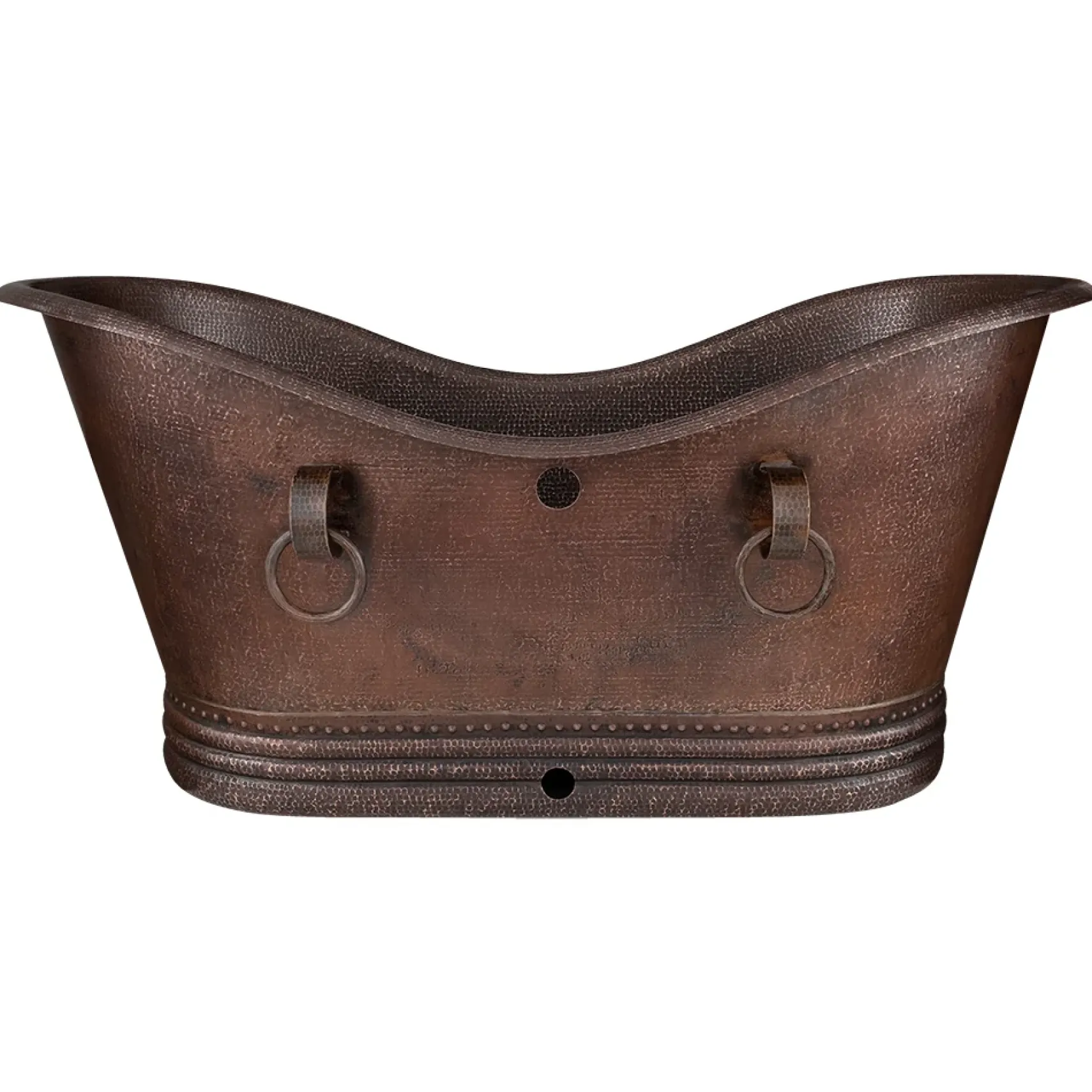 Premier Copper Products 60" Hammered Copper Freestanding Bathtub, Oil Rubbed Bronze, BTDR67DBOF