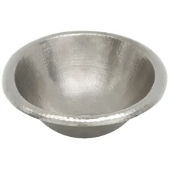 Premier Copper Products 17" Oval Copper Bathroom Sink, Nickel, LO17REN