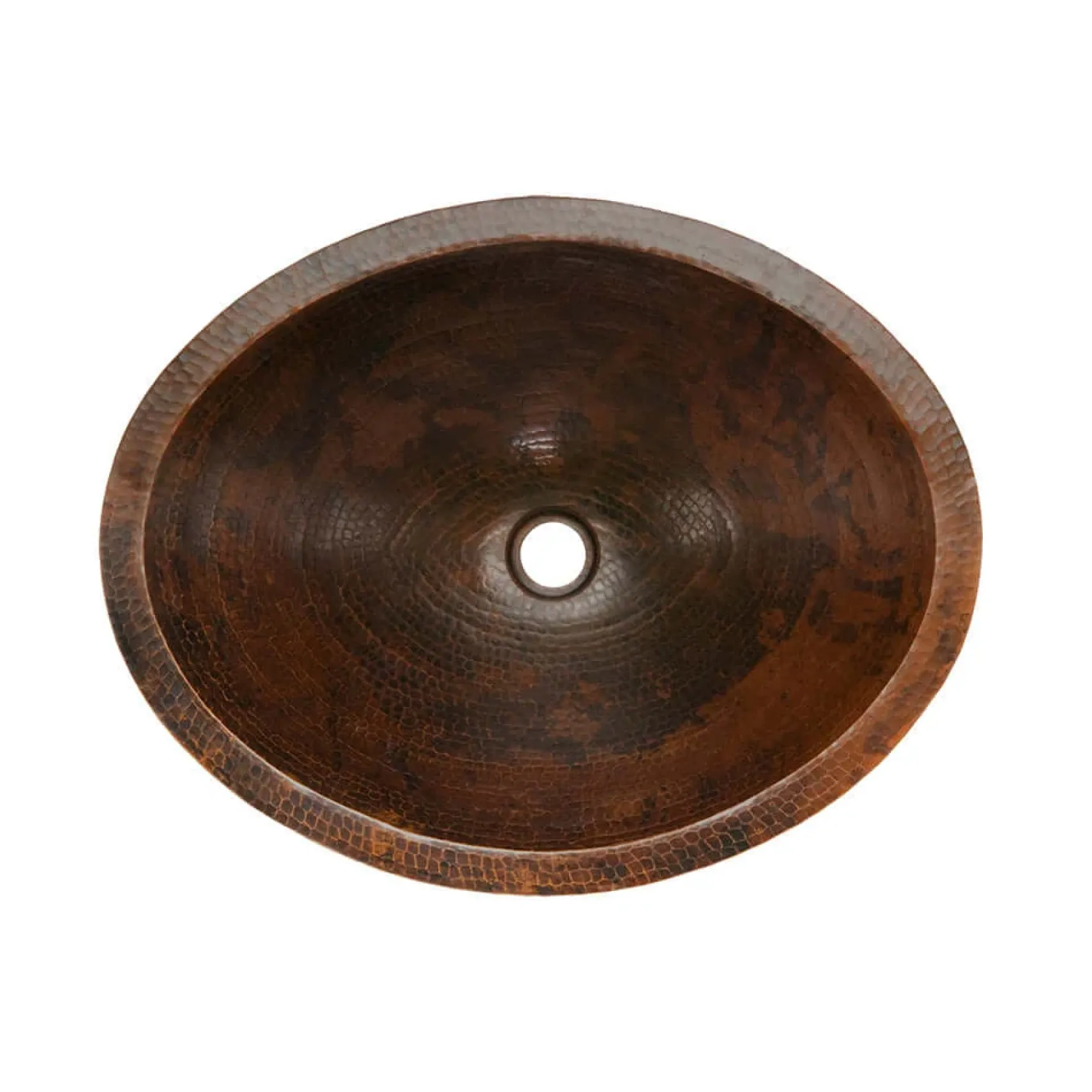 Premier Copper Products 20" Master Bath Oval Under Counter Hammered Copper Bathroom Sink, Matching Drain and Accessories, Oil Rubbed Bronze, BSP5_LO20FDB-P