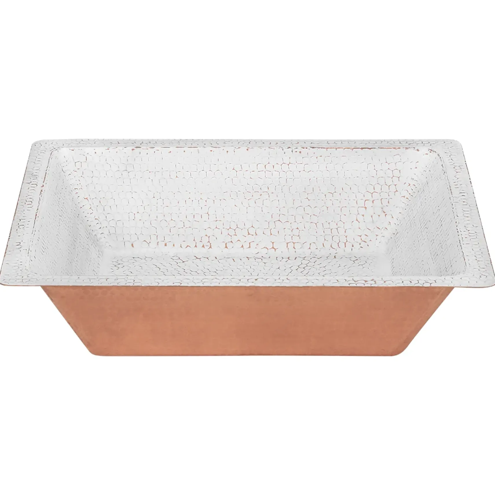 Premier Copper Products 19" x 16" Rectangle Dual - Undermount or Drop In Copper Bathroom Sink, Glazed White, 17 Gauge, LREC19WHT