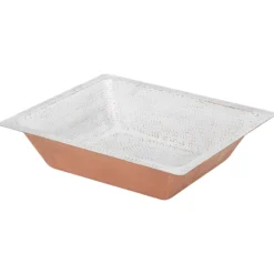 Premier Copper Products 19" x 16" Rectangle Dual - Undermount or Drop In Copper Bathroom Sink, Glazed White, 17 Gauge, LREC19WHT