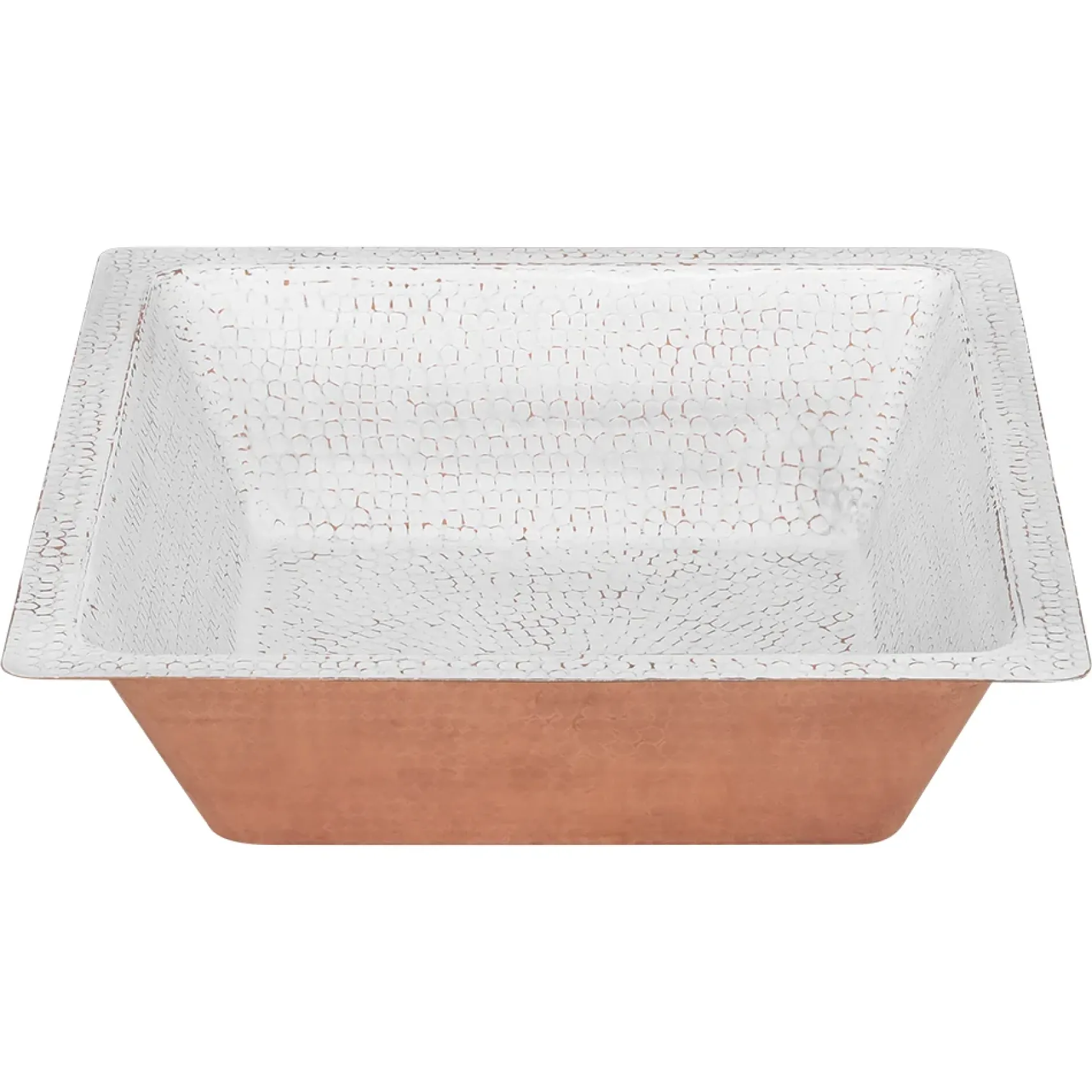 Premier Copper Products 19" x 16" Rectangle Dual - Undermount or Drop In Copper Bathroom Sink, Glazed White, 17 Gauge, LREC19WHT