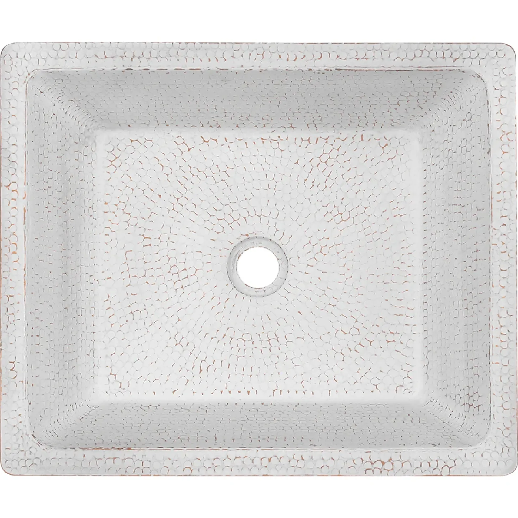 Premier Copper Products 19" x 16" Rectangle Dual - Undermount or Drop In Copper Bathroom Sink, Glazed White, 17 Gauge, LREC19WHT