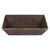 Premier Copper Products 15" x 11" Rectangle Vessel - Above Counter Terra Firma Copper Bathroom Sink, Dark Brown, 10 Gauge, TFVREC15DB