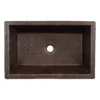 Premier Copper Products 22" x 14" Rectangle Dual - Undermount or Drop In Terra Firma Copper Bathroom Sink, Dark Brown, 10 Gauge, TFLREC22DB