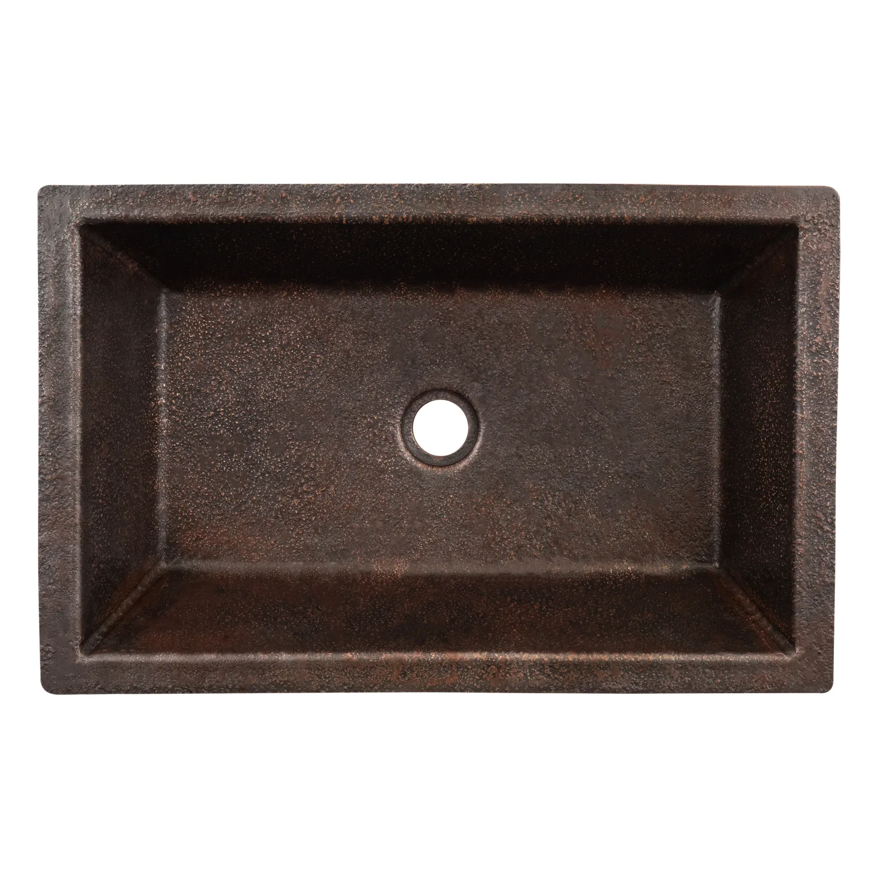 Premier Copper Products 22" x 14" Rectangle Dual - Undermount or Drop In Terra Firma Copper Bathroom Sink, Dark Brown, 10 Gauge, TFLREC22DB