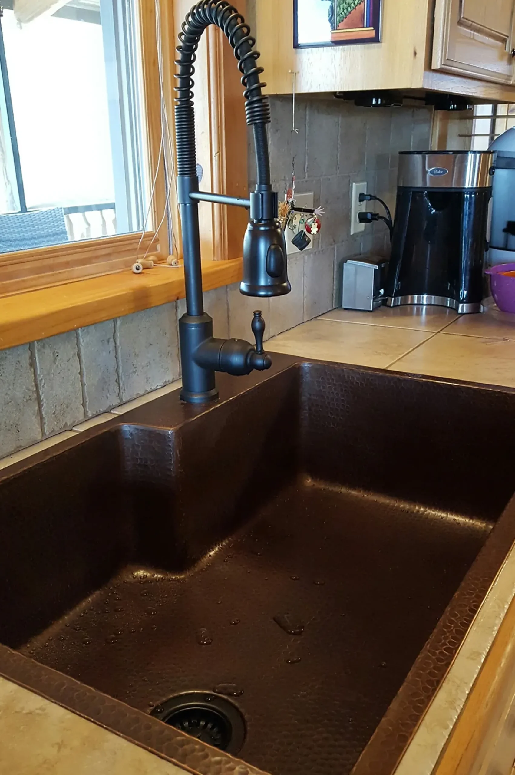Premier Copper Products 33" Copper Kitchen Sink, Oil Rubbed Bronze, KSFDB33229